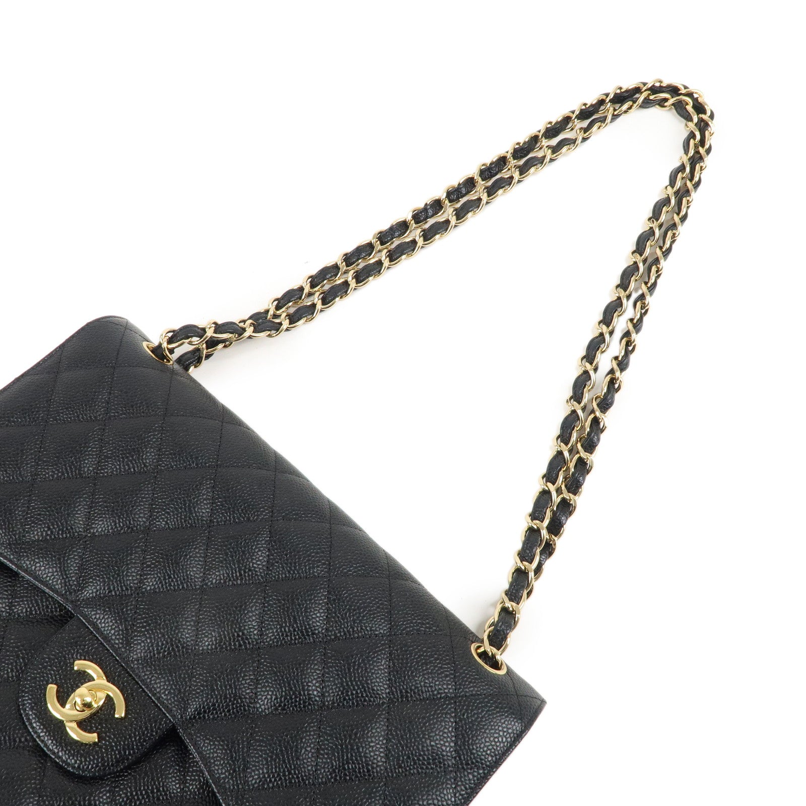 CHANEL Matelasse Caviar Skin Maxi 30 W Flap Shoulder Bag A58600