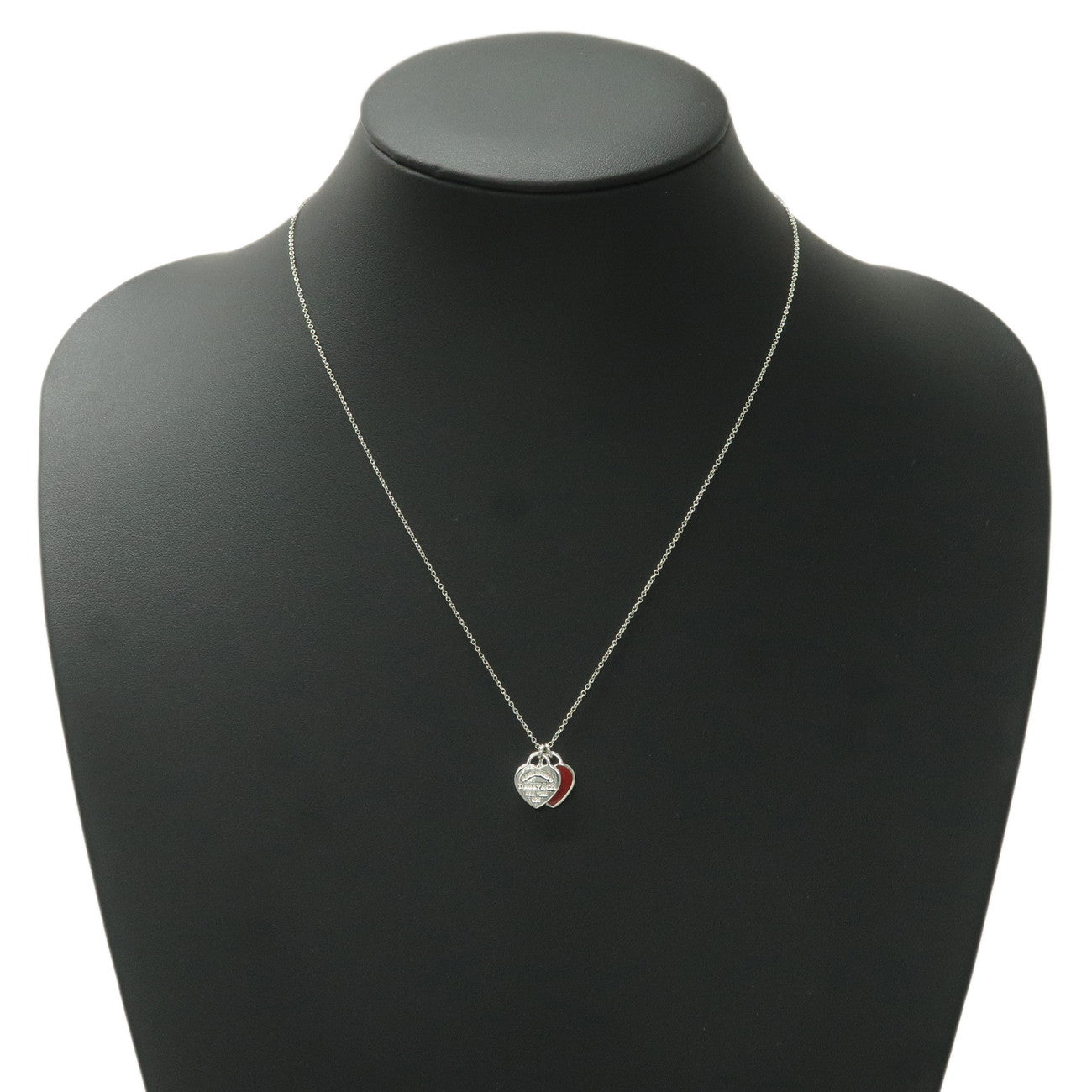 Tiffany&Co. Return to Tiffany Mini Double Heart Necklace SV925 Red