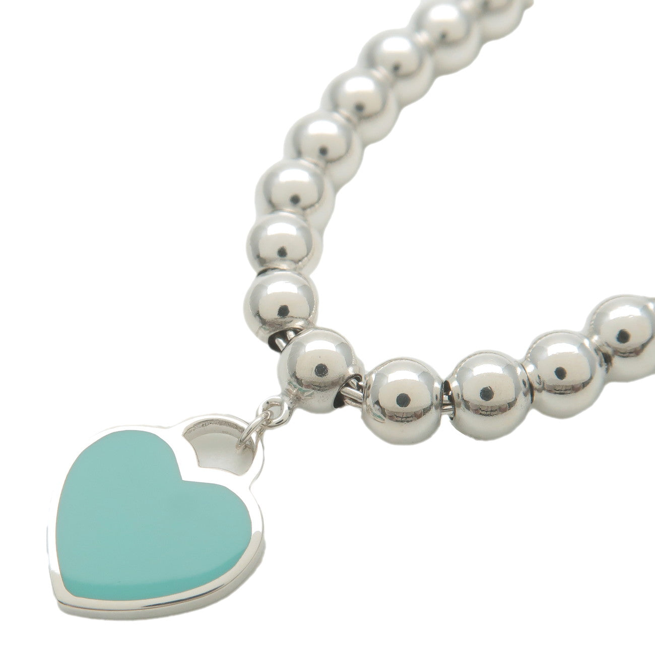 Tiffany & Co. Enamel Tiffany Blue® Heart Tag Bead Bracelet - Sterling  Silver Charm, Bracelets - TIF273523 | The RealReal