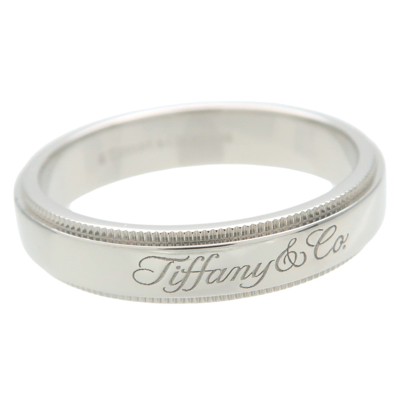 Tiffany&Co. Notes Band Milgrain Ring PT950 Platinum US7.5 EU56