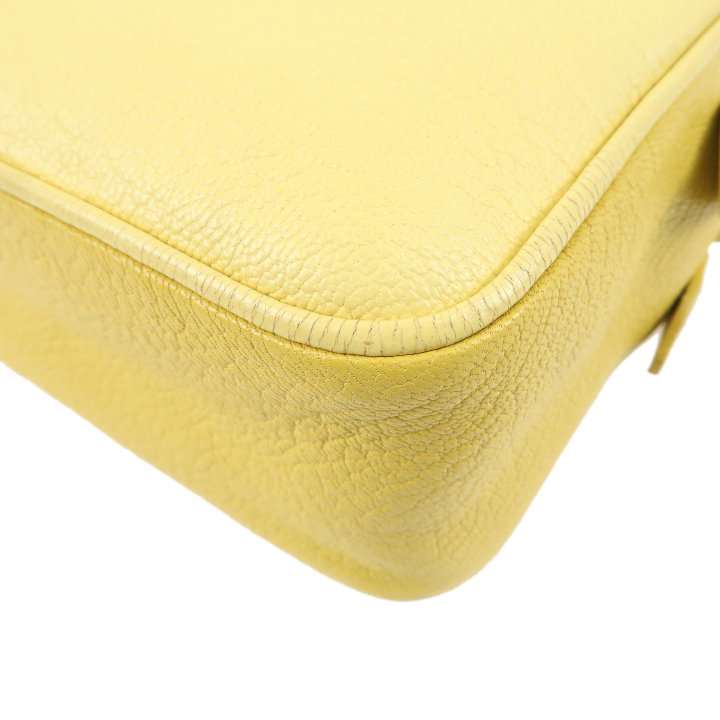 MIU MIU Leather Shoulder Bag Crossbody Bag Yellow RT0539