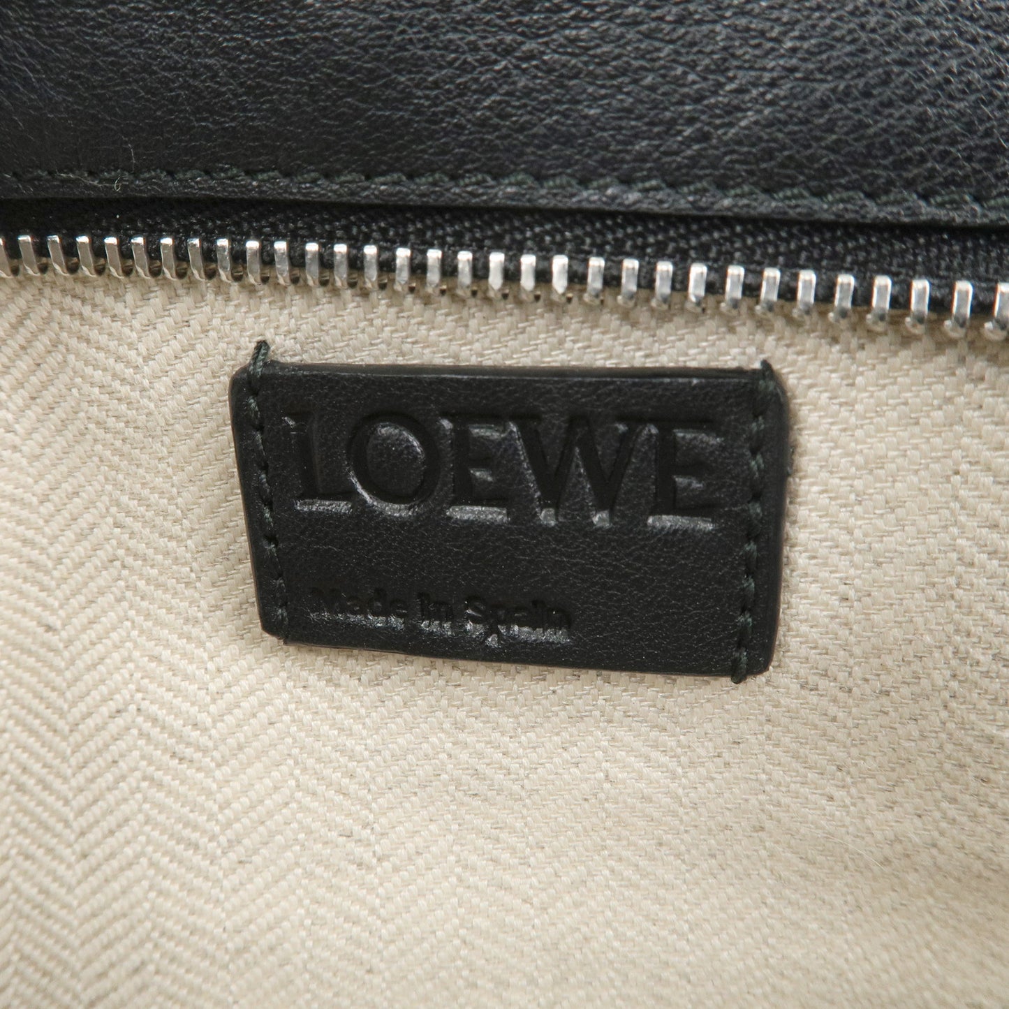 LOEWE Leather 2WAY Puzzle Pouch Clutch Bag Black 322.89.M87