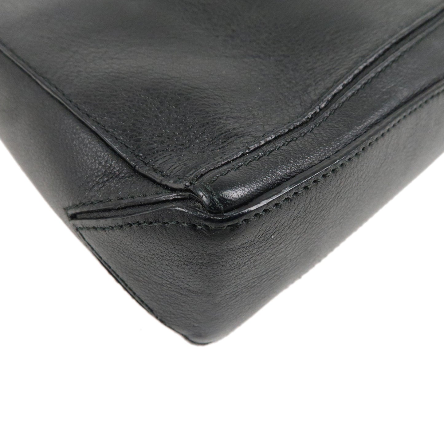 LOEWE Leather 2WAY Puzzle Pouch Clutch Bag Black 322.89.M87