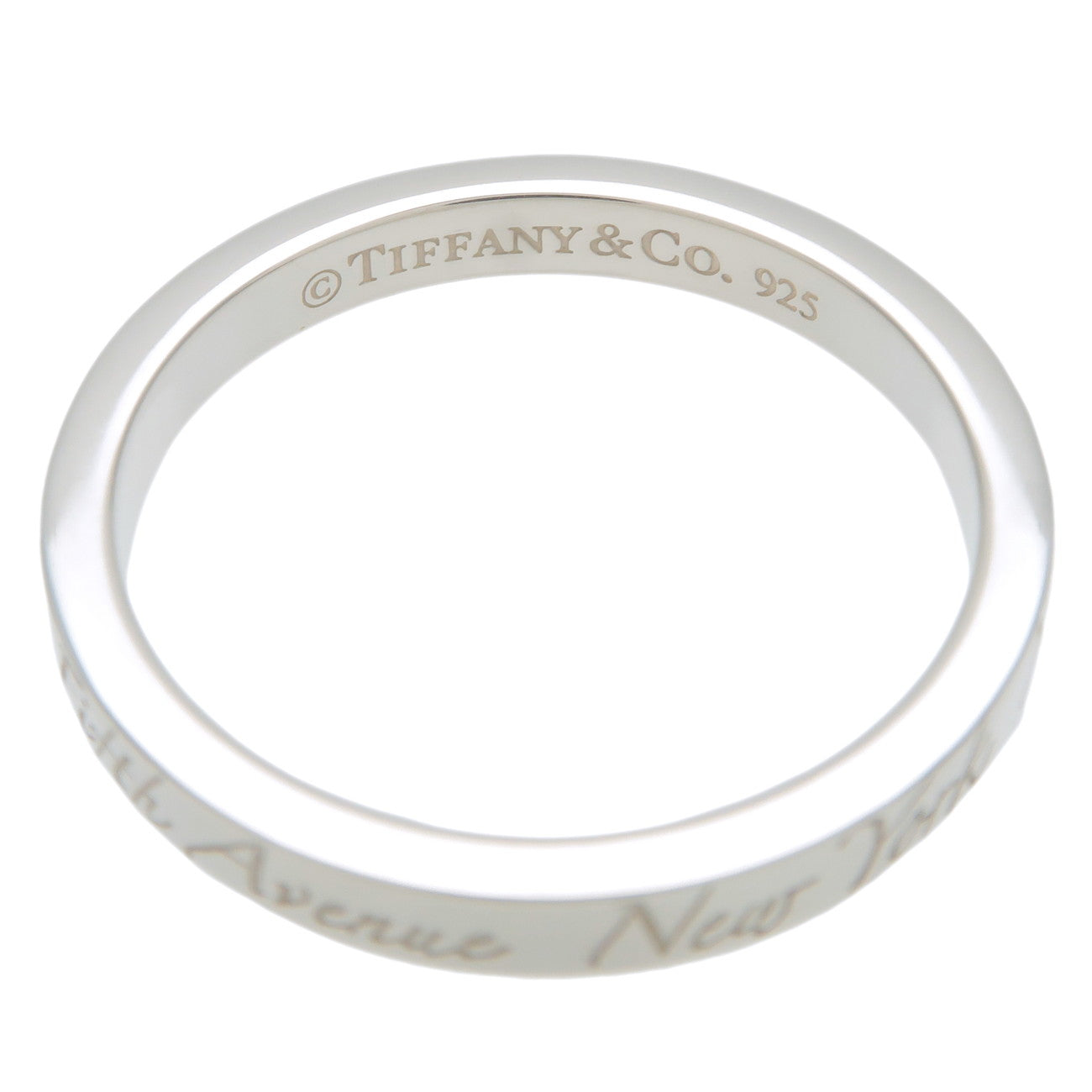 Tiffany&Co. Notes Narrow New York Ring Silver US8-8.5 HK18.5 EU58