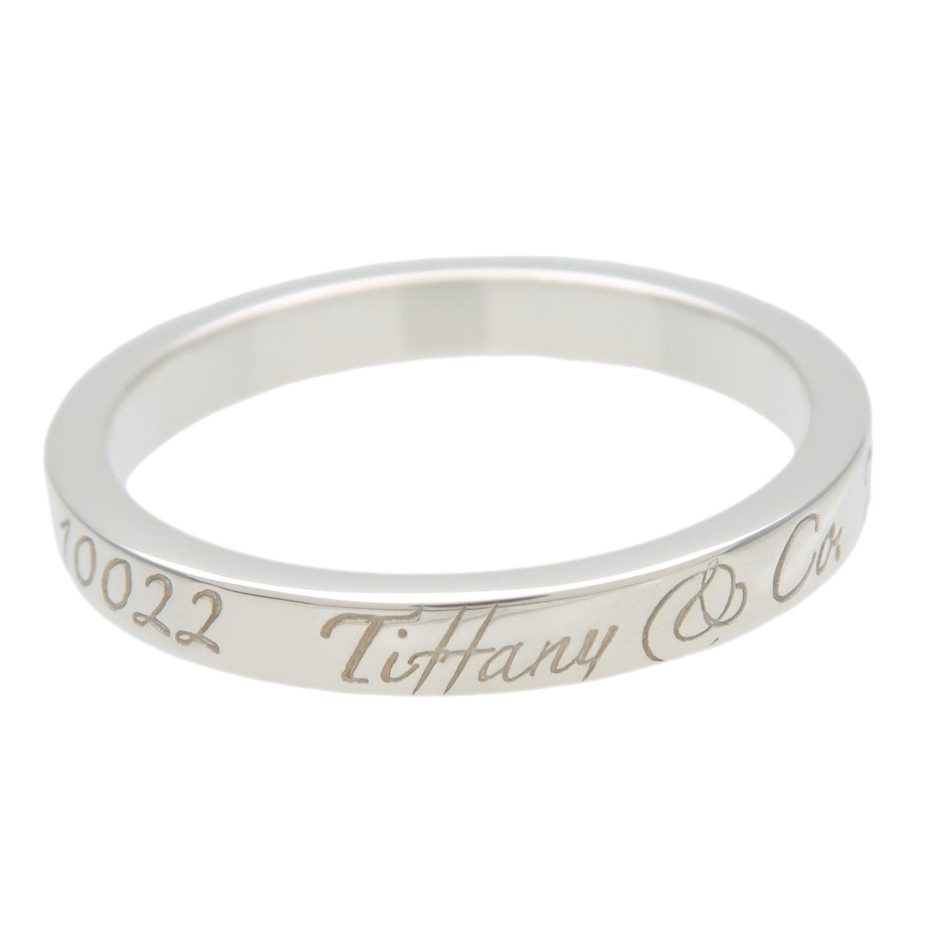 Tiffany&Co. Notes Narrow New York Ring Silver US8-8.5 HK18.5 EU58