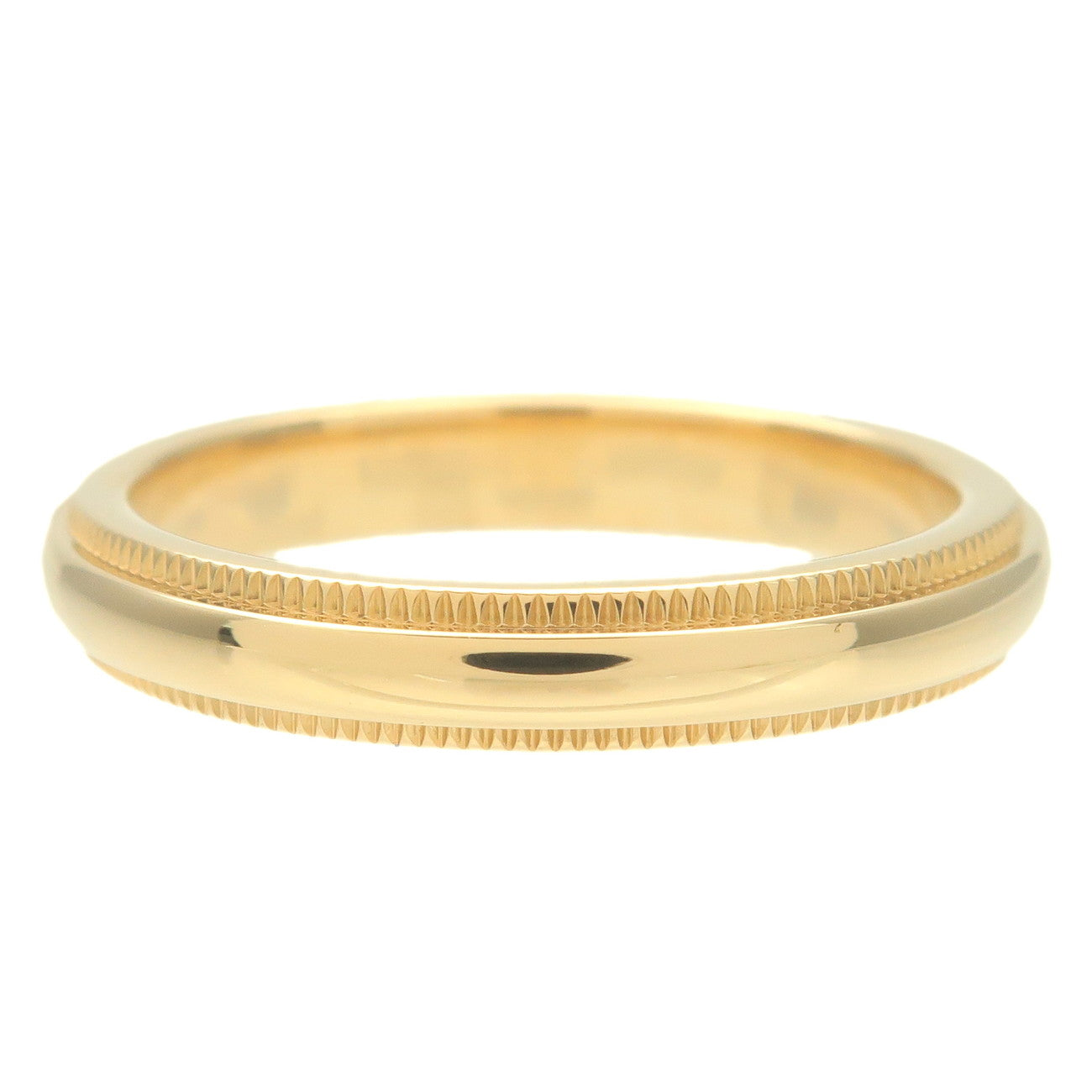 Tiffany&Co. Milgrain Band Ring K18 750YG Yellow Gold US5 EU49