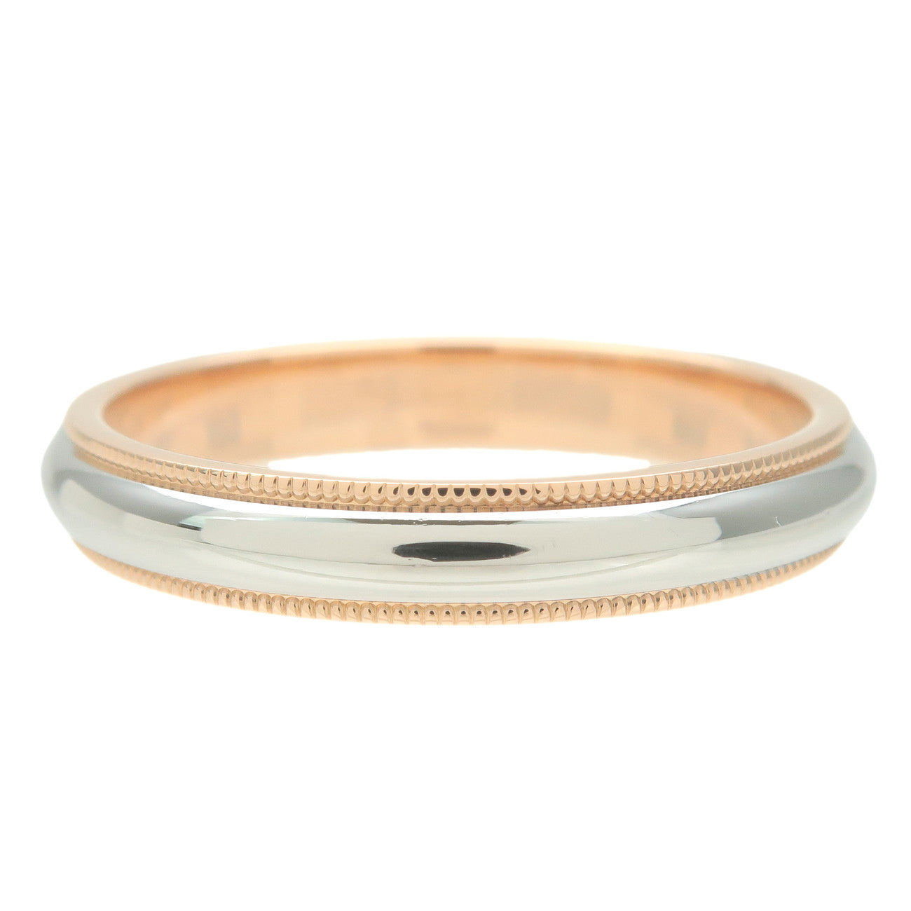 Tiffany&Co. Milgrain Band Ring K18 Rose Gold  PT950 US11-11.5