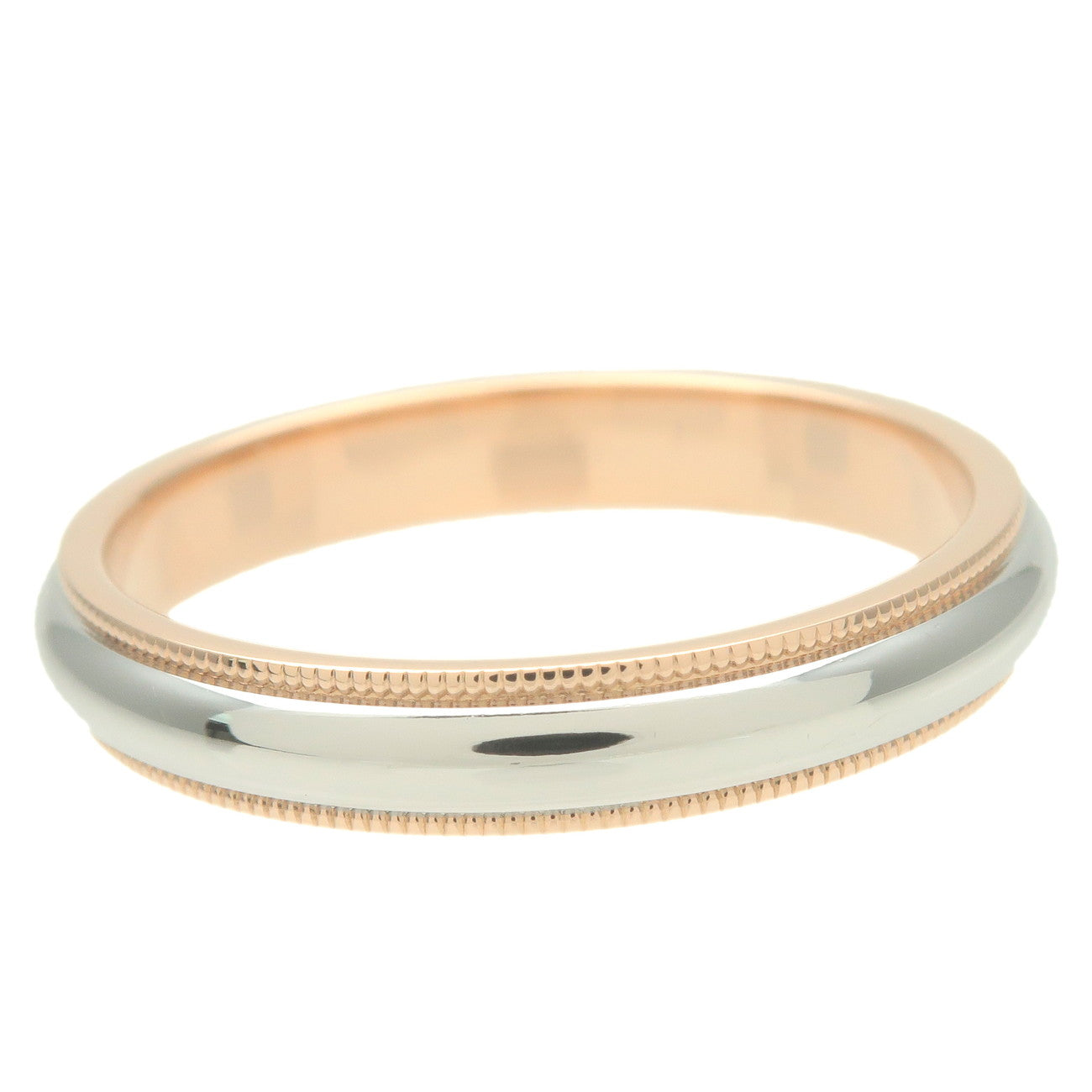 Tiffany&Co. Milgrain Band Ring K18 Rose Gold  PT950 US11-11.5