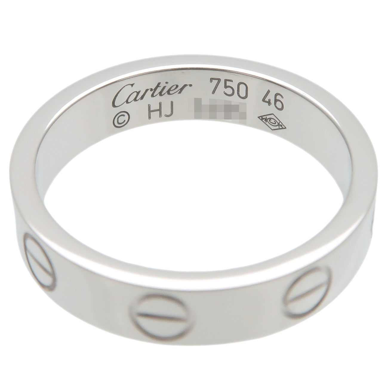 Cartier Mini Love Ring K18WG 750WG White Gold #46 US3.5-4.0 EU46