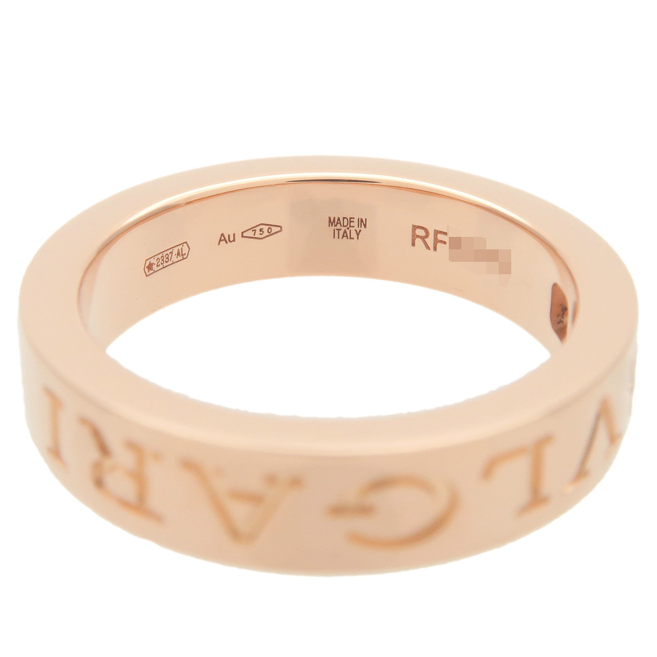 BVLGARI Double Logo Ring 1P Diamond K18PG Rose Gold US4 EU47