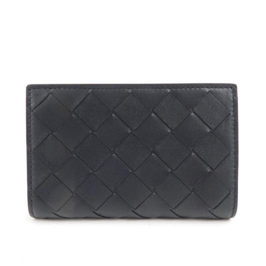 BOTTEGA-VENETA-Intrecciato-Leather-Card-Case-Coin-Case-Black