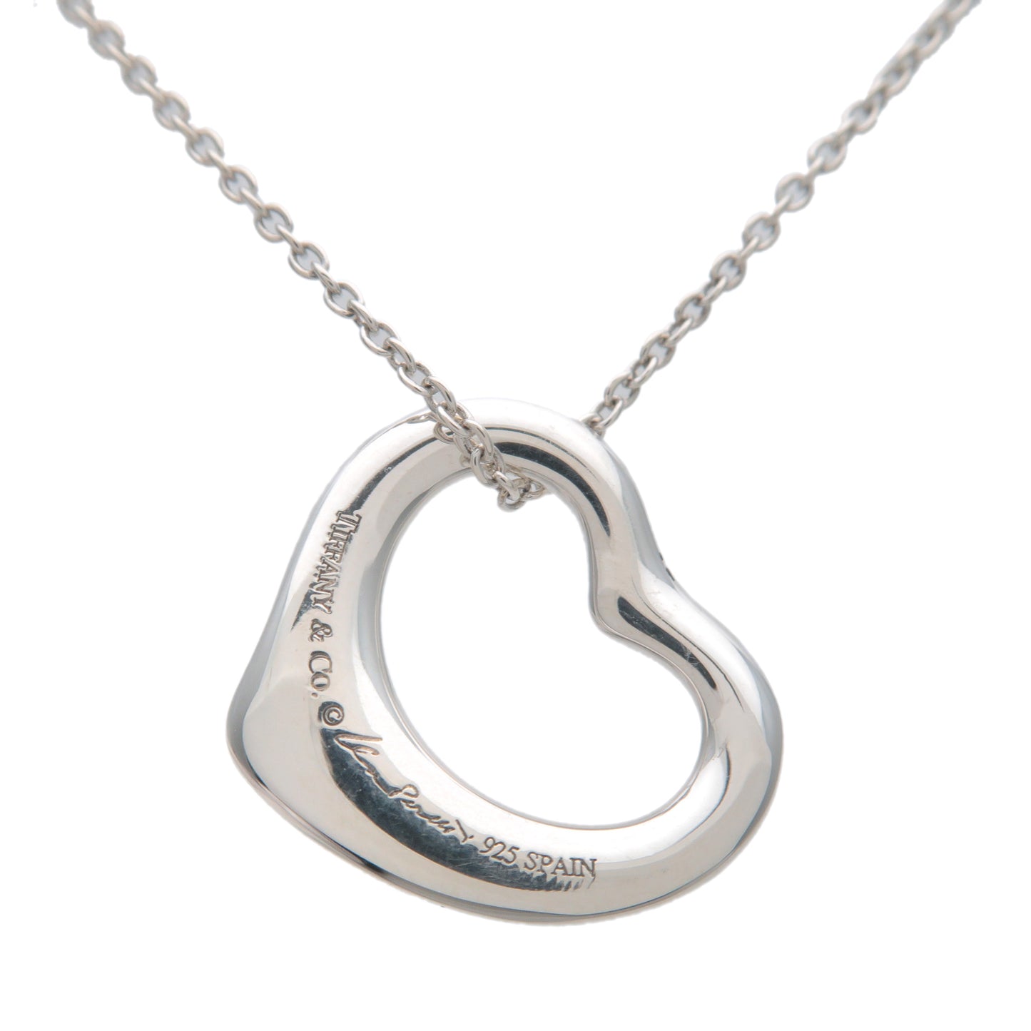 Tiffany&Co. Open Heart Necklace Small SV925 Silver