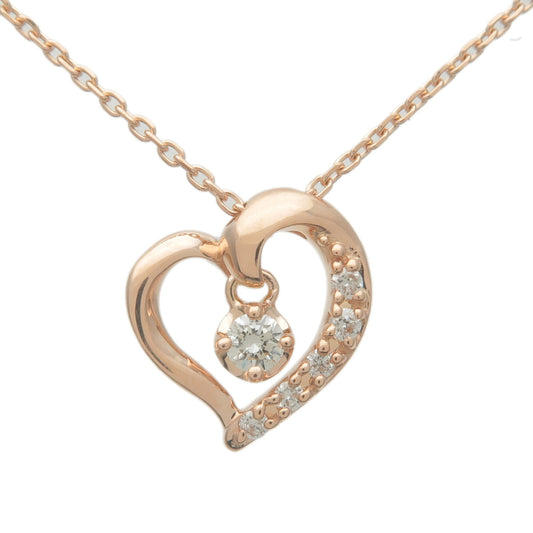 4C-6P-Diamond-Heart-Necklace-K18PG-750PG-Rose-Gold