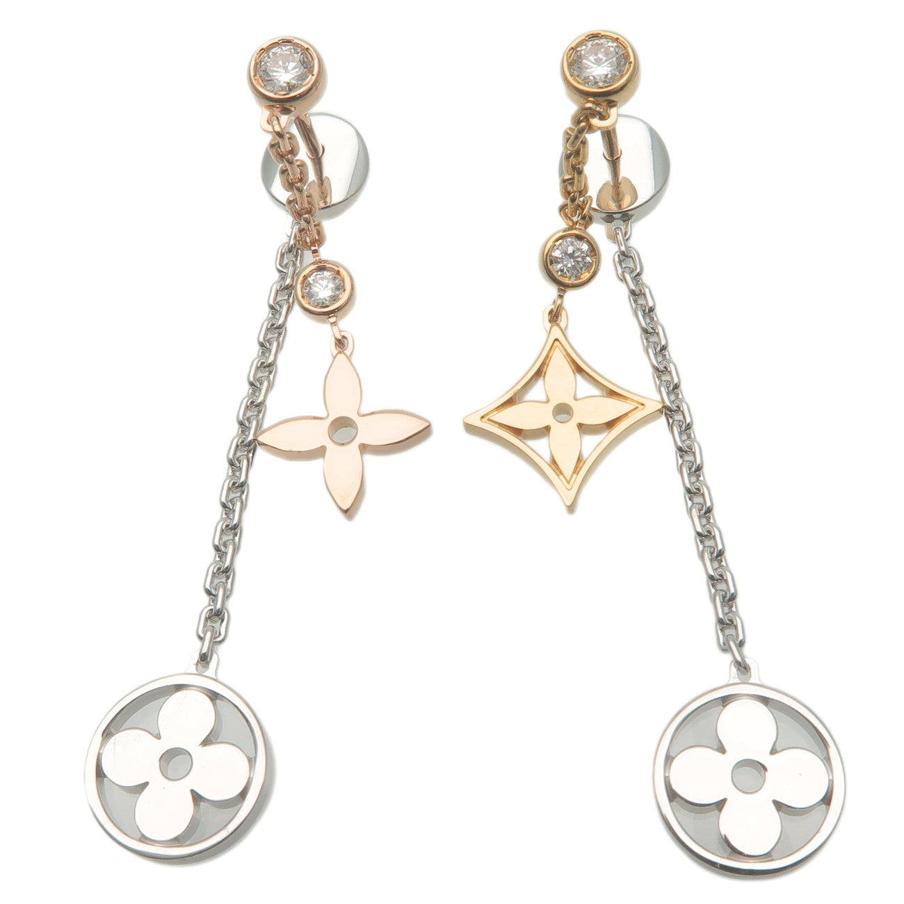 Louis Vuitton Idylle Blossom Long 3P Diamond Earring Q96413