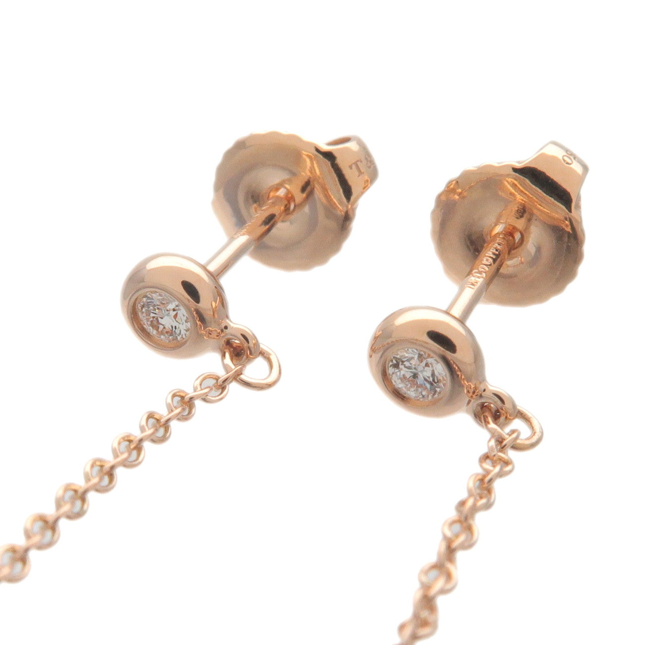 Tiffany&Co. By the Yard Diamond Earrings 0.06ct K18 Rose Gold