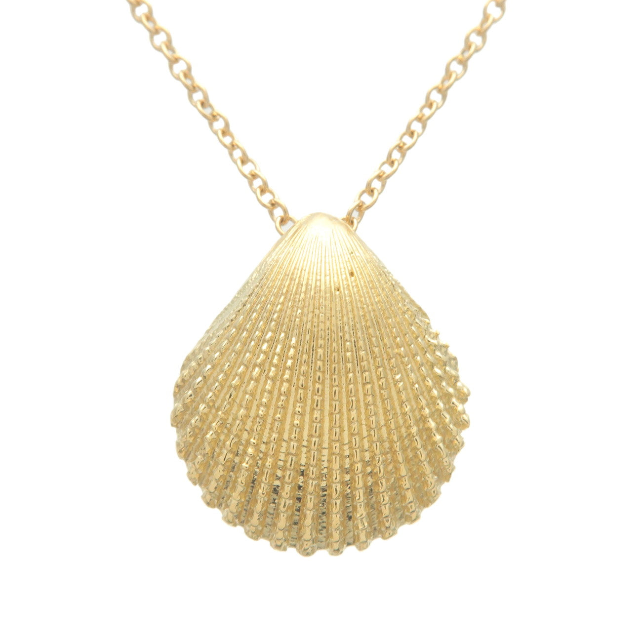 Tiffany&Co.-Shell-Charm-Pendant-Necklace-K18-750-Yellow-Gold