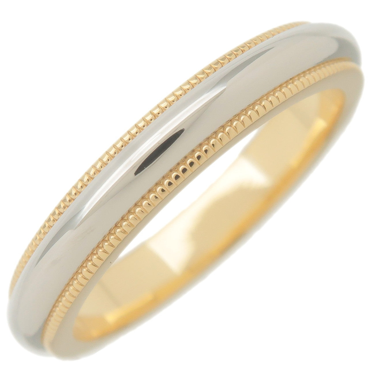 Tiffany&Co.-Milgrain-Band-Ring-K18-YellowGold-PT950-Platonum-US6.5