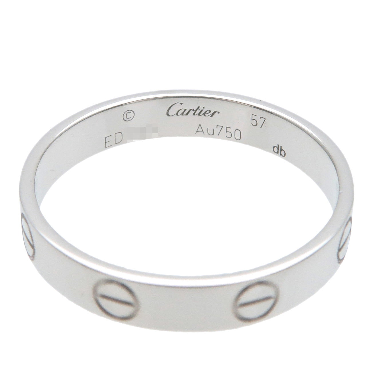 Cartier Mini Love Ring K18WG 750WG White Gold 57 US8 8.5 dct