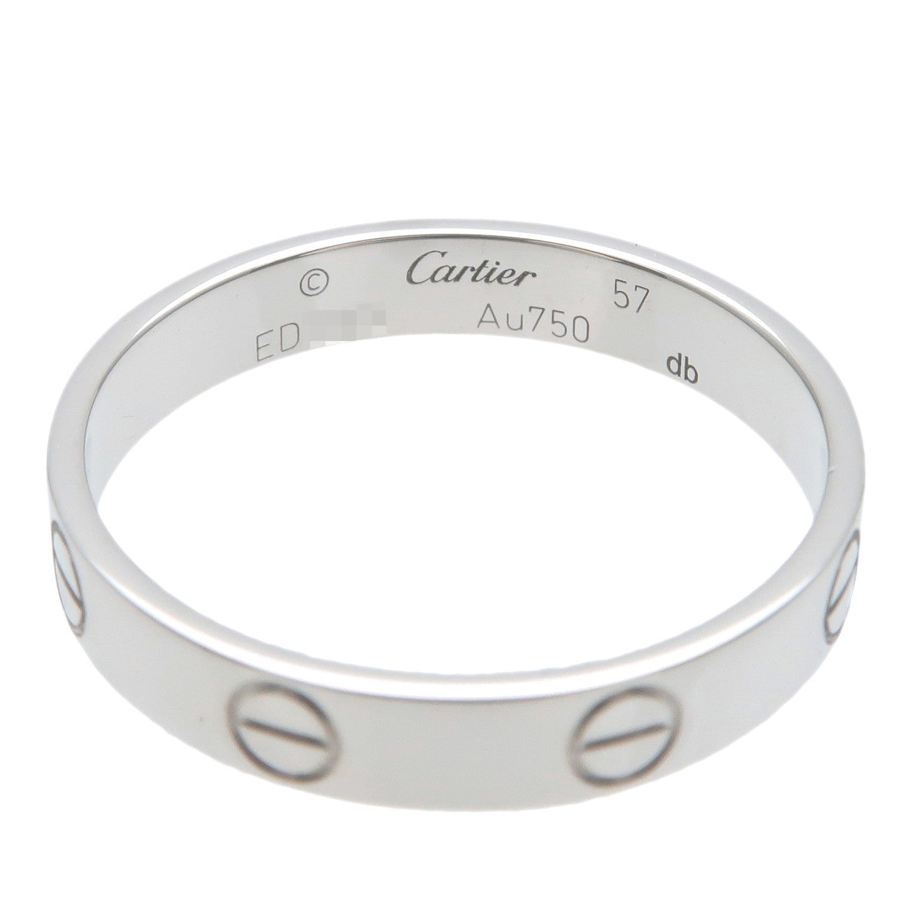 Cartier Mini Love Ring K18WG 750WG White Gold #57 US8-8.5