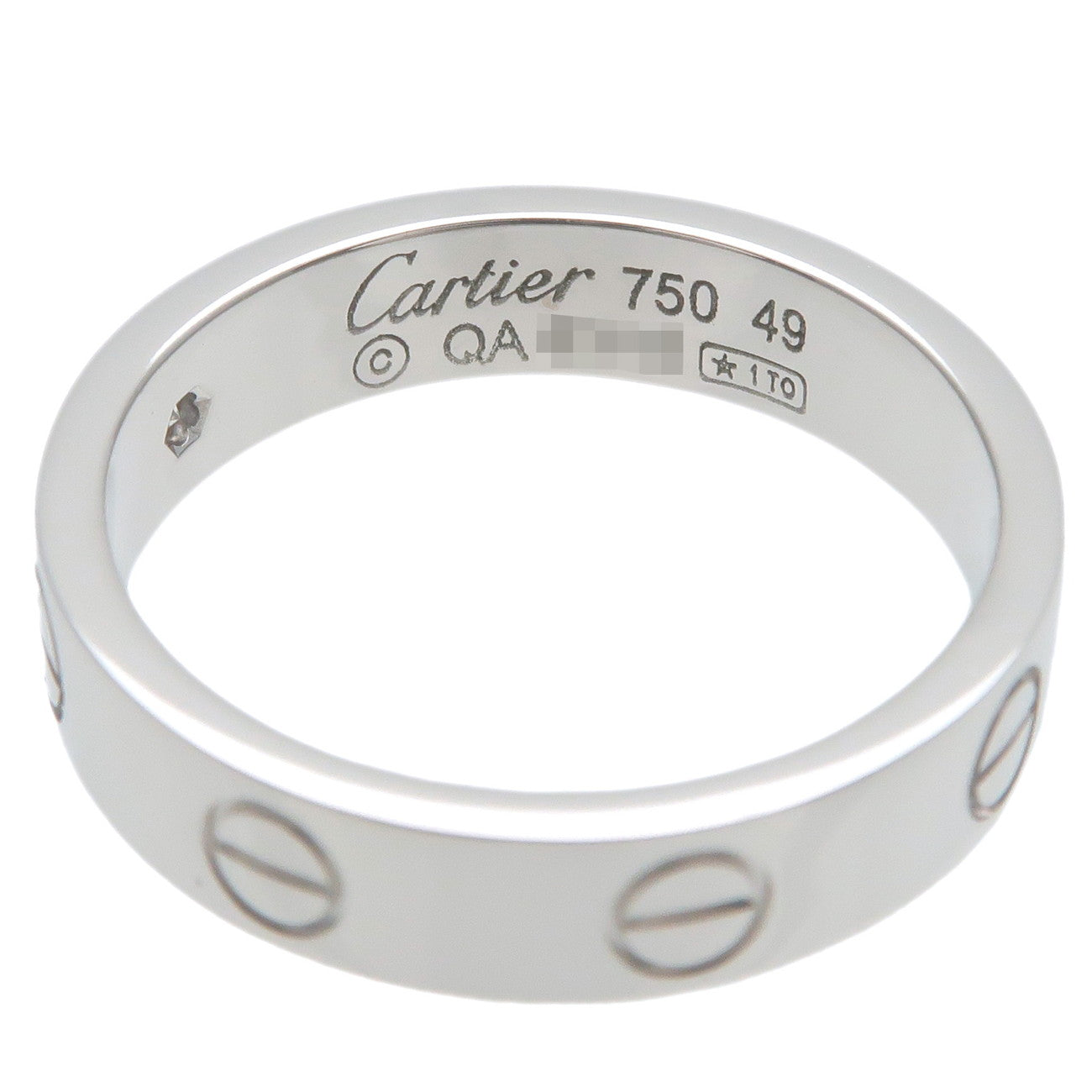 Cartier Mini Love 1P Diamond Ring K18WG White Gold #49 US5