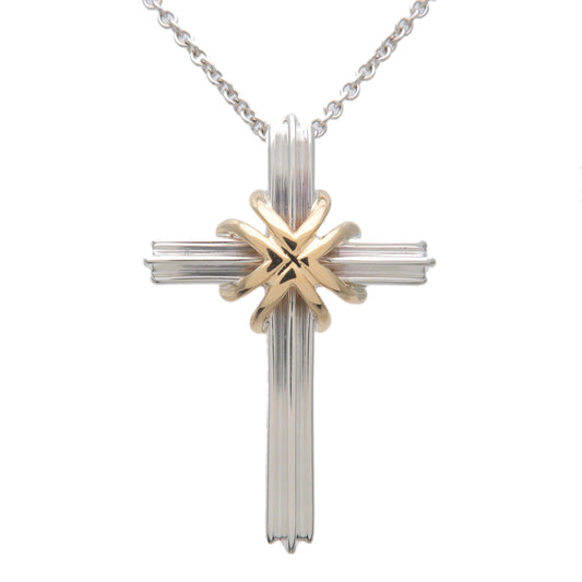 Tiffany&Co.-Tiffany-Signature-Cross-Necklace-SV925-750YG