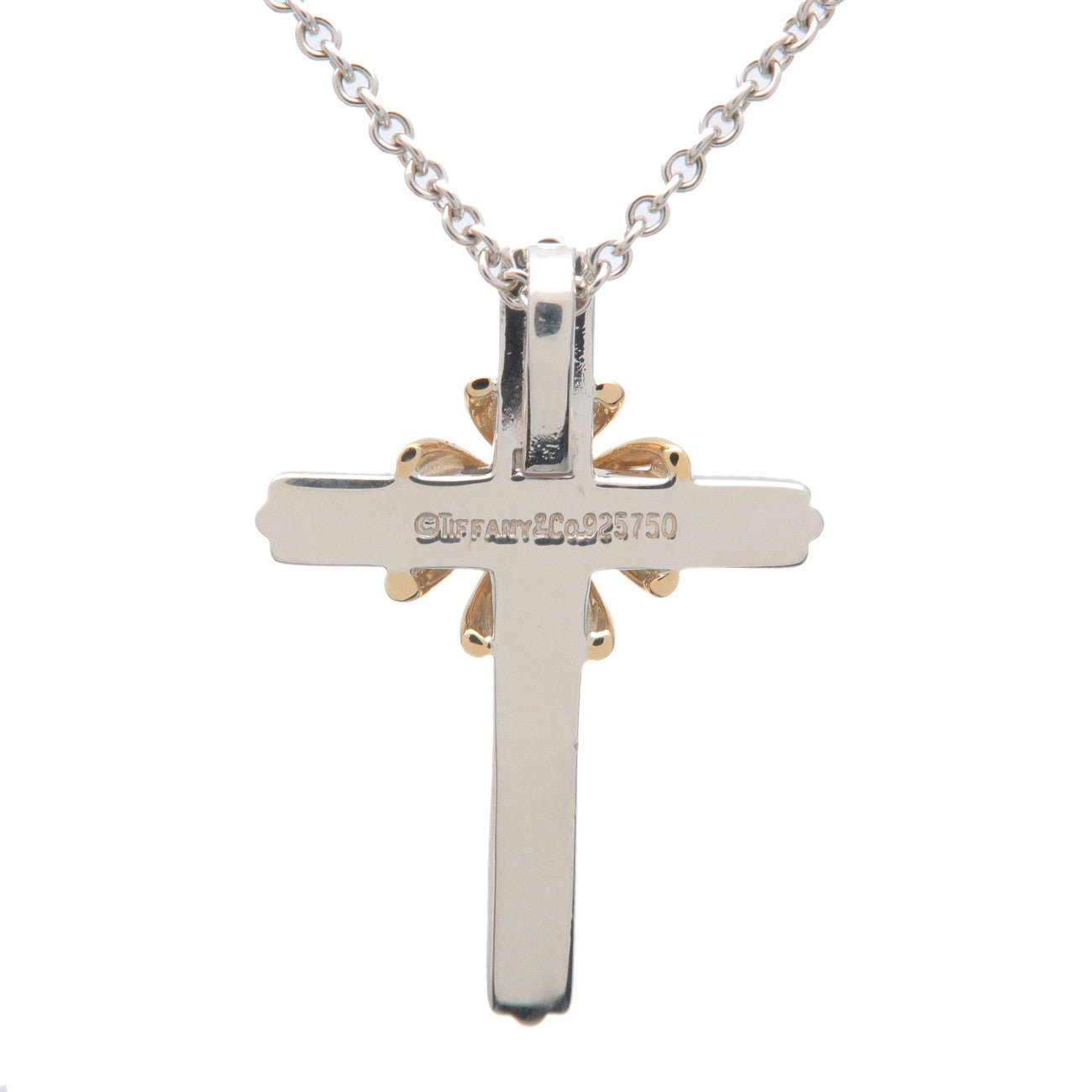 Tiffany&Co. Tiffany Signature Cross Necklace SV925 750YG