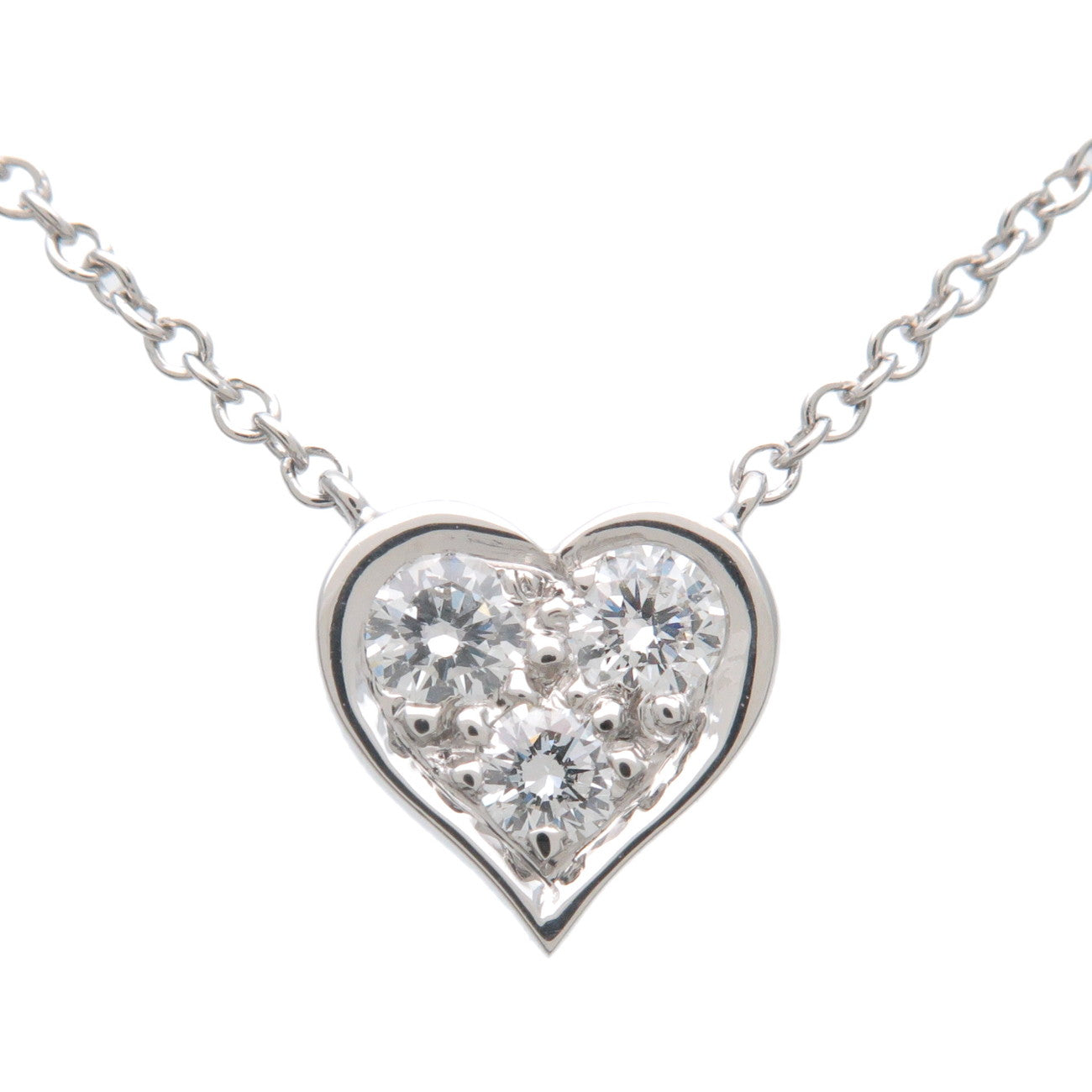 Tiffany&Co.-Sentimental-Heart-3P-Diamond-Necklace-PT950-Platinum