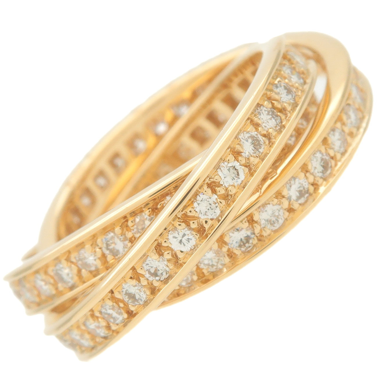 Cartier-Three-Bnagles-Trinity-Full-Diamond-Ring-K18YG-#54-US6-EU52