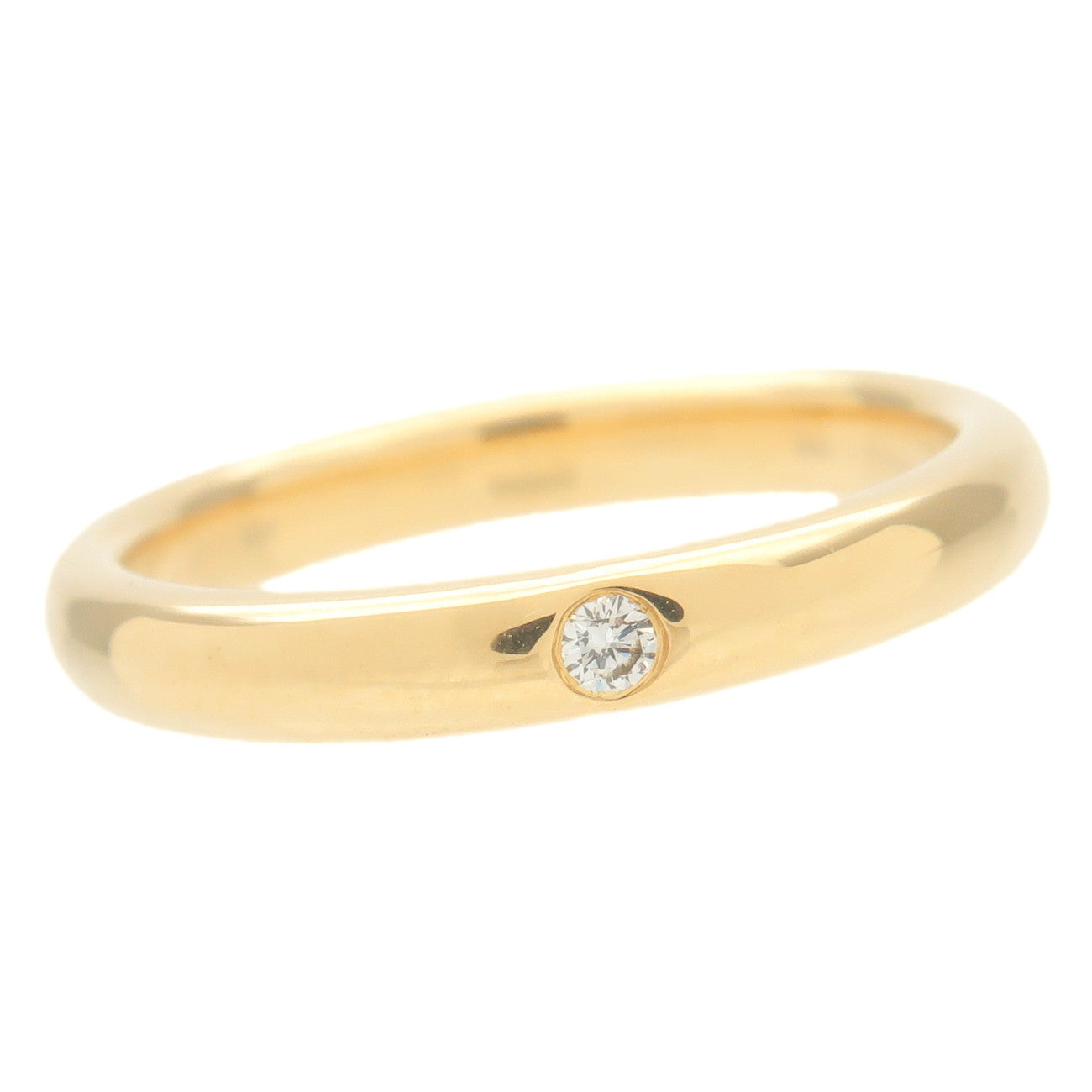 Tiffany&Co. Stacking Band Ring 1P Diamond K18 Yellow Gold US5 EU49