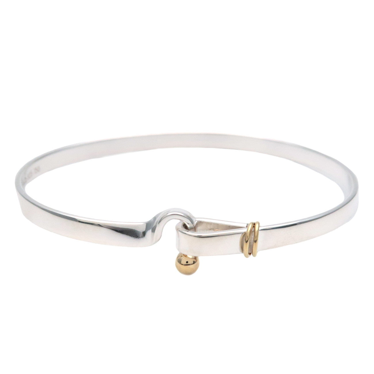 Tiffany&Co.-Hook-and-Eye-Bangle-SV925-Silver-750-Yellow-Gold