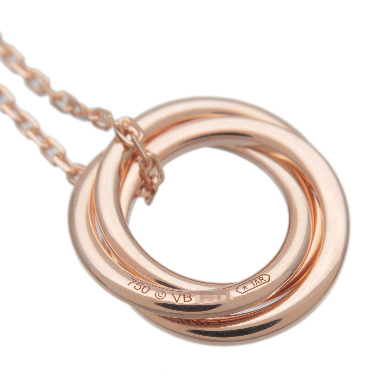 Cartier Trinity Pink Sapphire Necklace K18 750PG Rose Gold