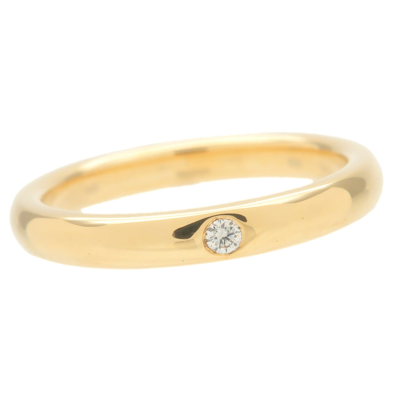 Tiffany&Co. Stacking Band Ring 1P Diamond K18 750YG US4.5 EU48