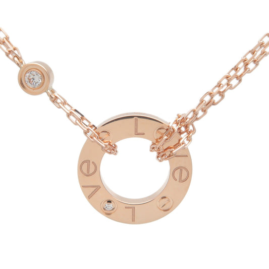 Cartier-Love-Circle-2P-Diamond-Necklace-K18-750YG-Rose-Gold