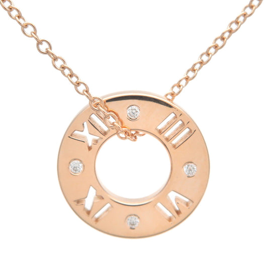 Tiffany&Co.-Pierced-Atlas-4P-Diamond-Necklace-K18-750PG-Rose-Gold