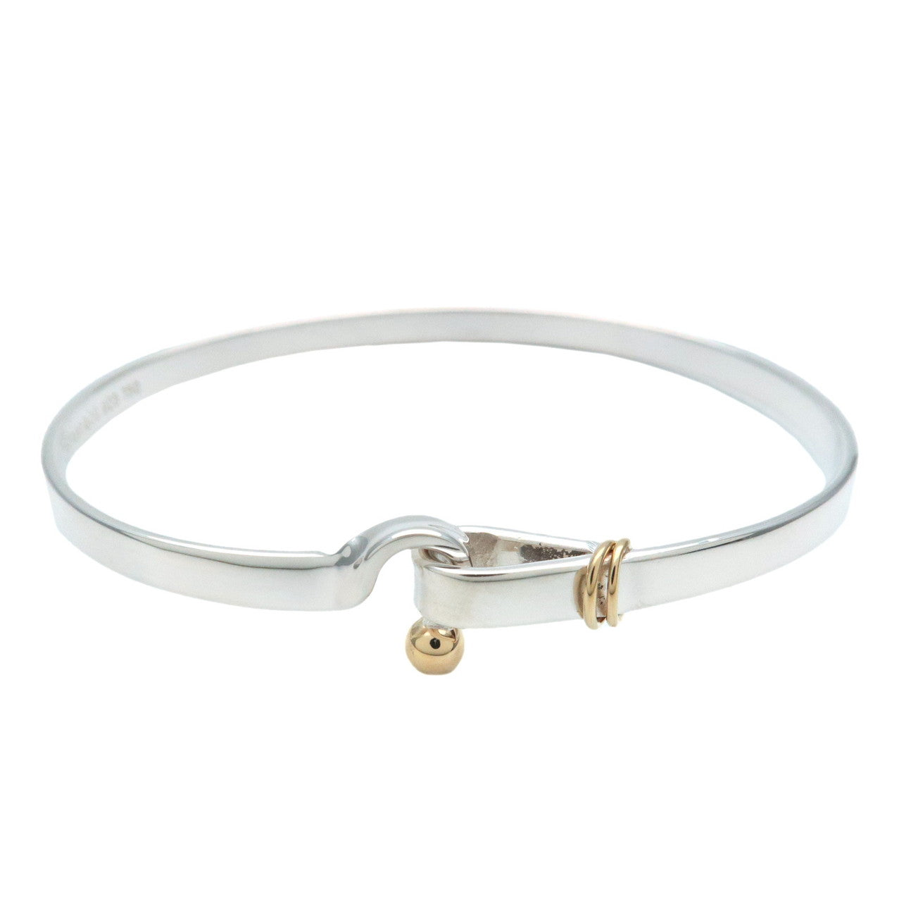 Tiffany&Co.-Hook-and-Eye-Bangle-SV925-Silver-750-Yellow-Gold