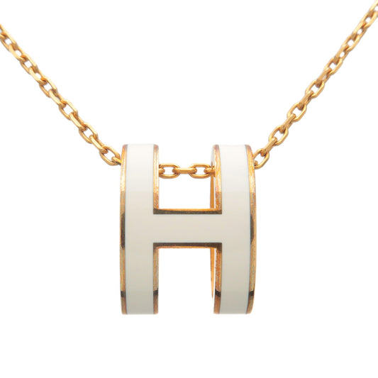 HERMES-Pop-Ash-Necklace-Metal-Yellow-Gold-White