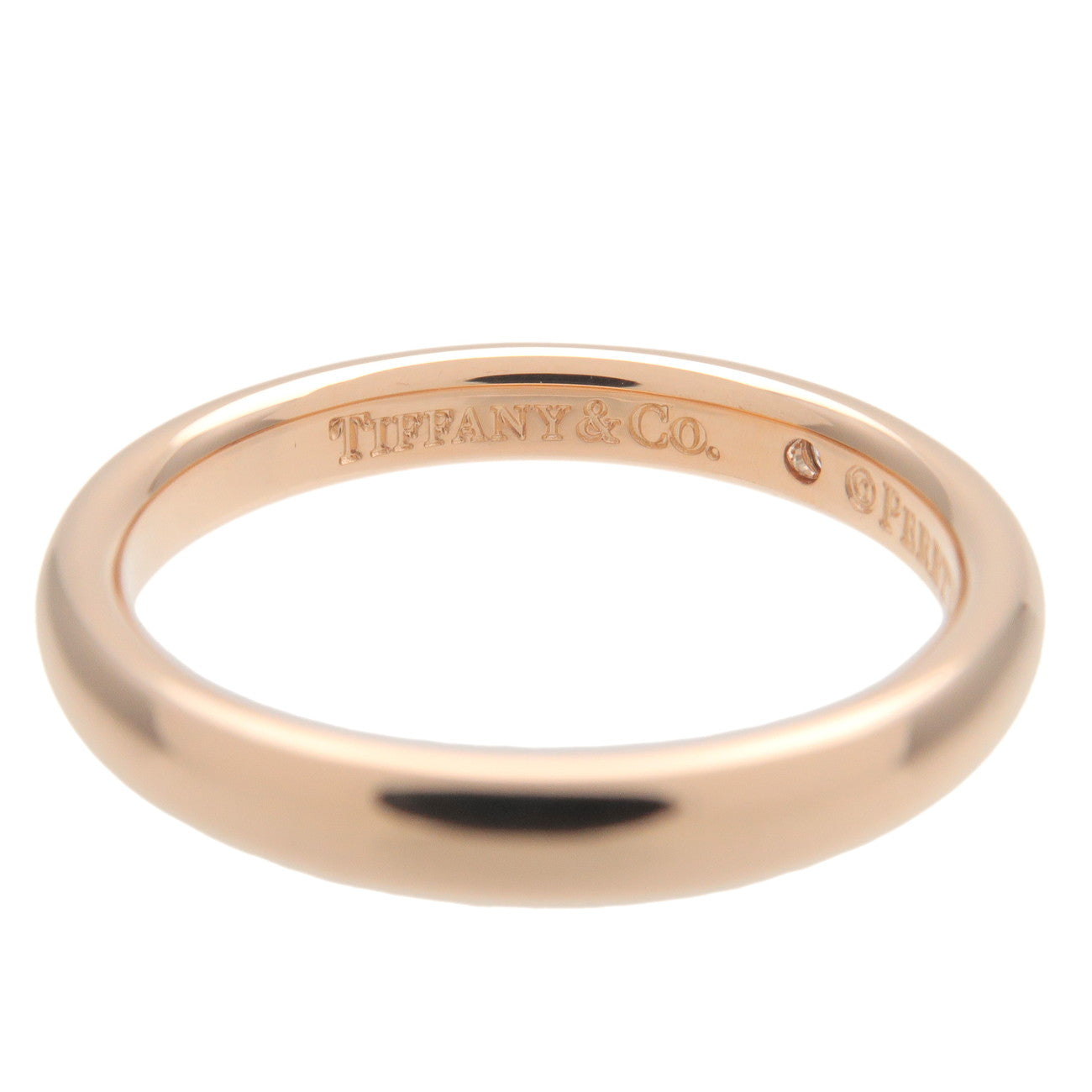 Tiffany&Co. Stacking Band Ring 1P Diamond K18 Rose Gold US5 EU49.5