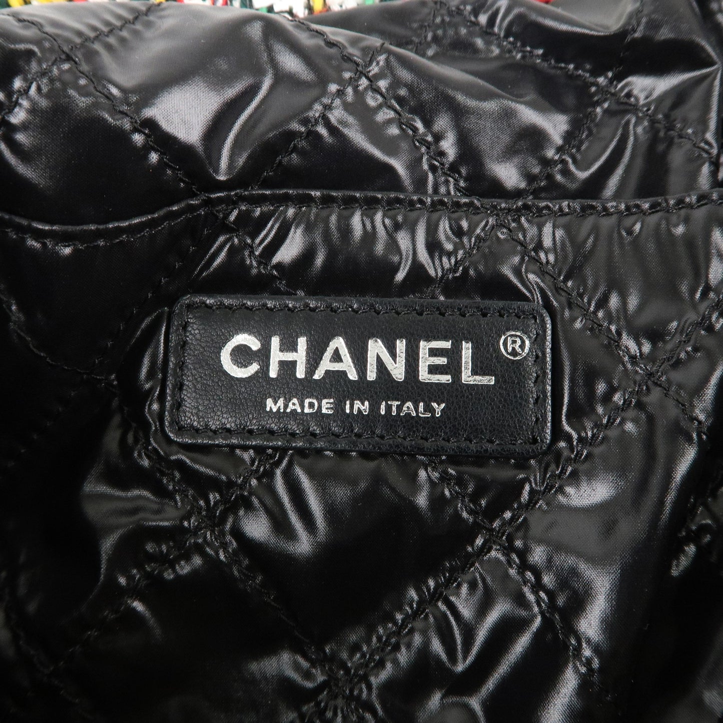 CHANEL Tweed Leather Rubber No5 Tote Bag Multicolor A91557