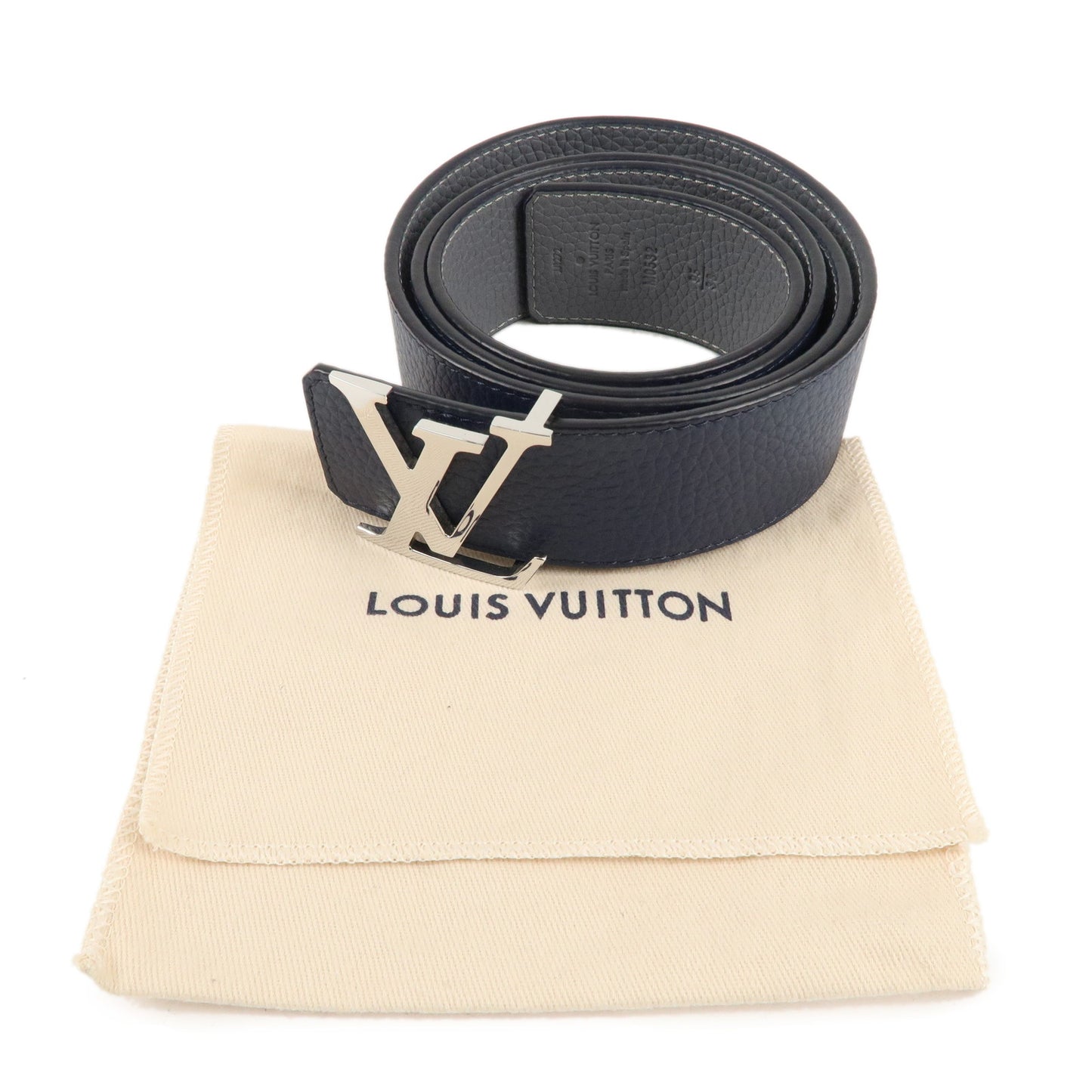 Louis Vuitton Saint Tulle LV Initial Belt 95/38 Navy M0532