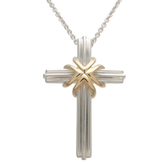 Tiffany&Co.-Signature-Cross-Necklace-SV925-750YG