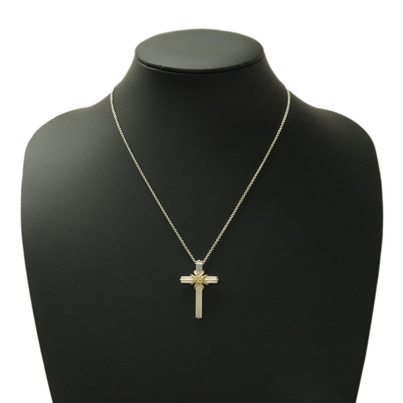 Tiffany&Co. Signature Cross Necklace SV925 750YG