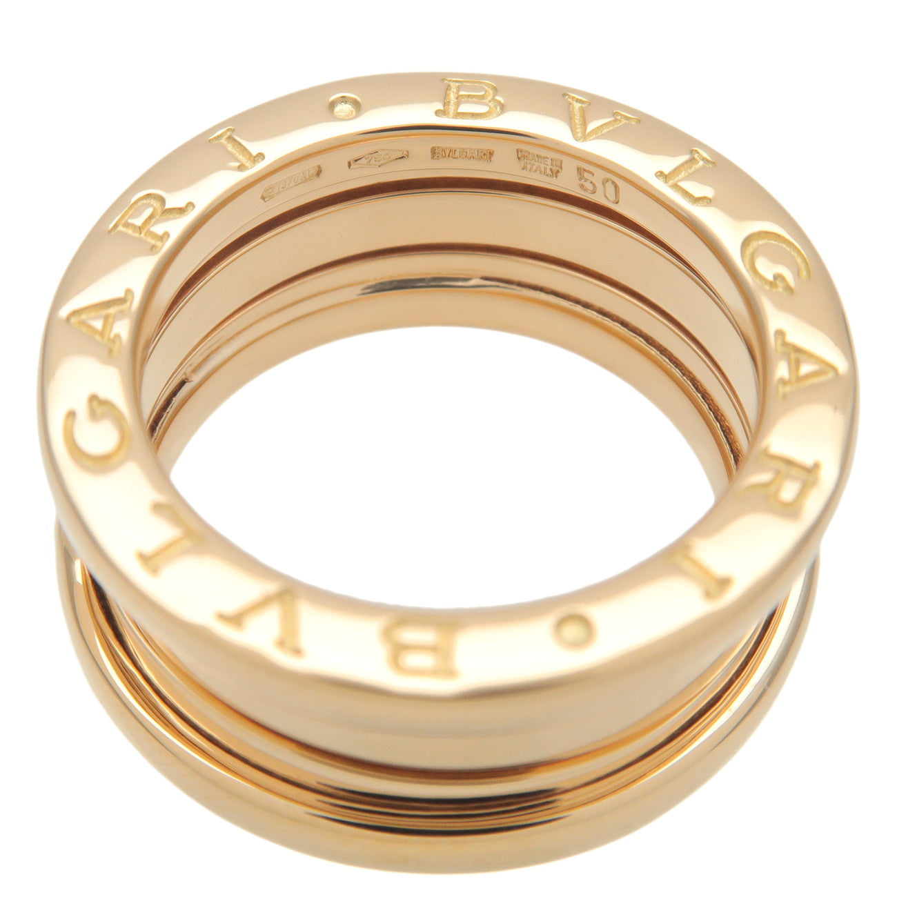 BVLGARI B-zero1 3 Band Ring K18 750 Yellow Gold #50 US5-5.5 EU50