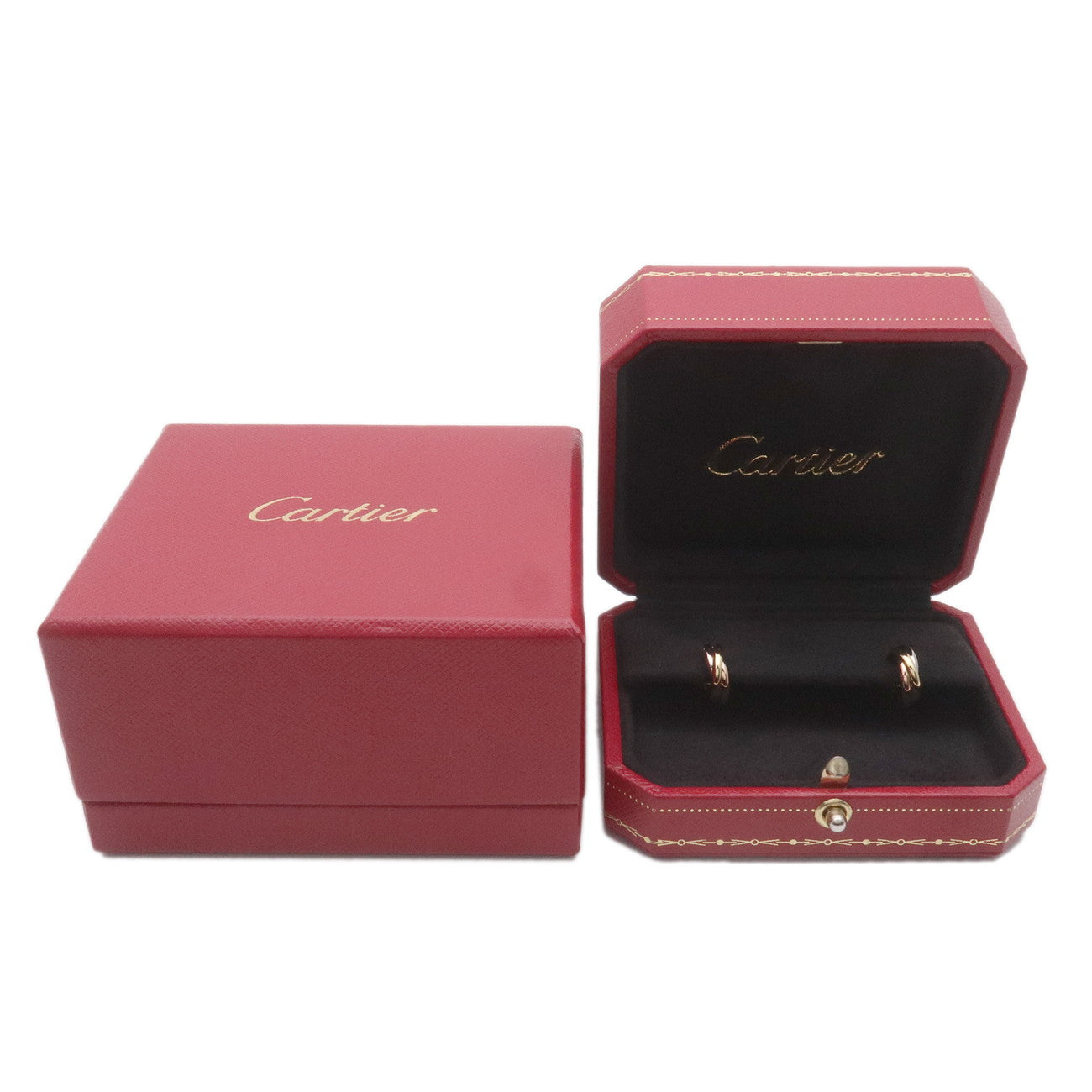 Cartier Trinity Earrings K18 750 Yellow White Rose Gold