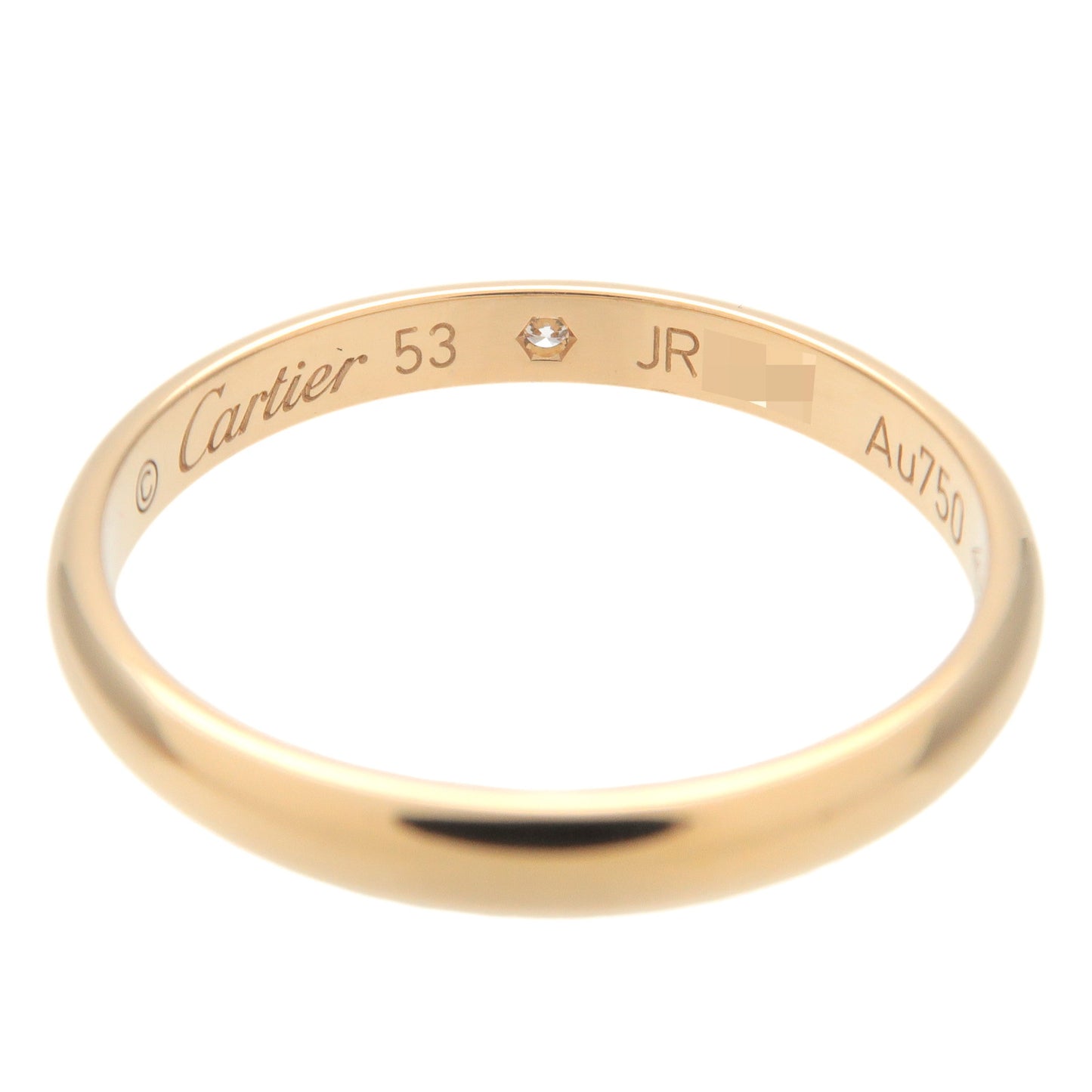 Cartier 1895 Wedding 1P Diamond Ring K18YG Yellow Gold #53 US6.5