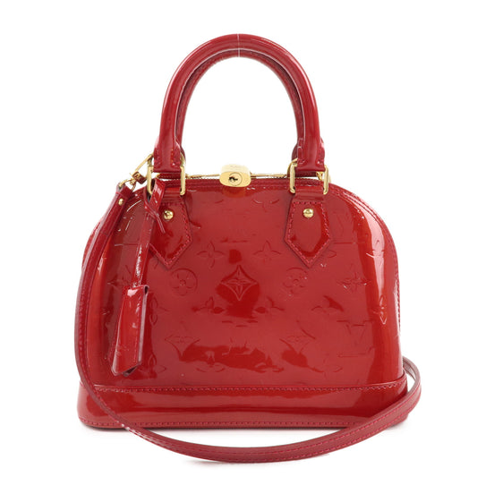 Louis-Vuitton-Monogram-Vernis-Alma-BB-2Way-Shoulder-Bag-Red-M91606