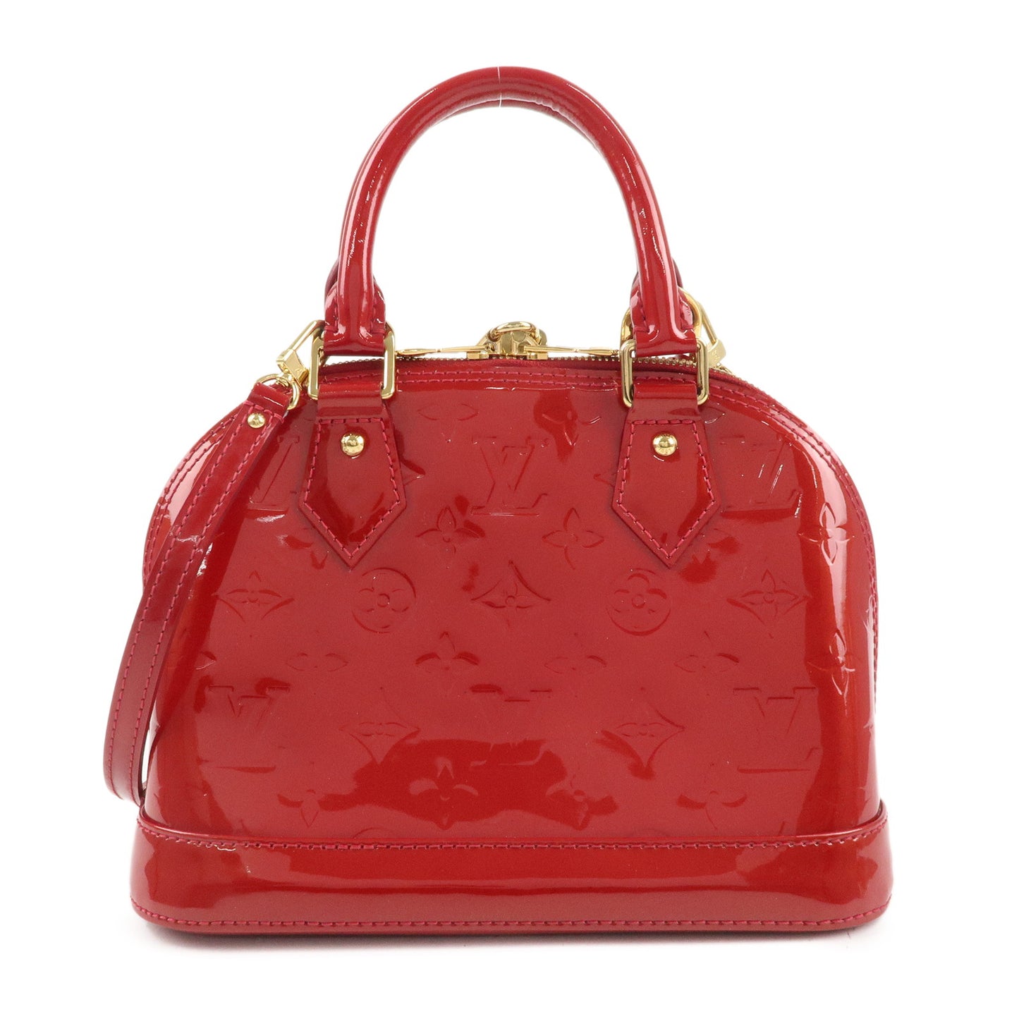 Louis Vuitton Monogram Vernis Alma BB 2Way Shoulder Bag Red M91606