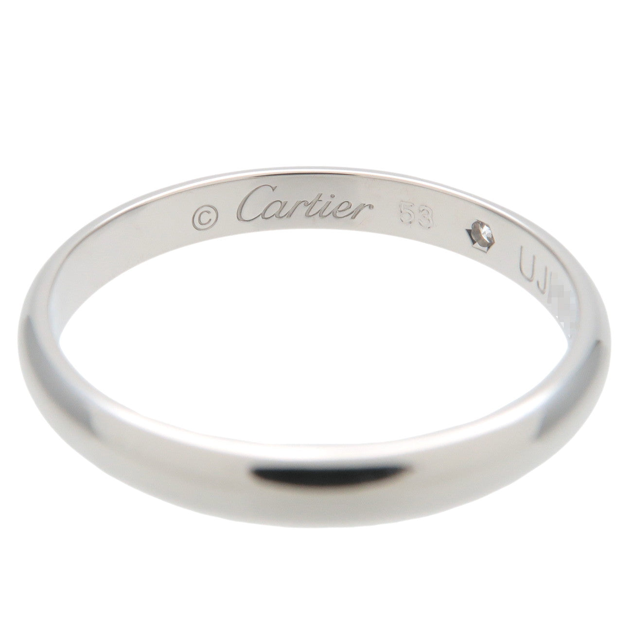 Cartier 1895 Wedding Ring 1P Diamond 950 Platinum #53 US6.5 EU53