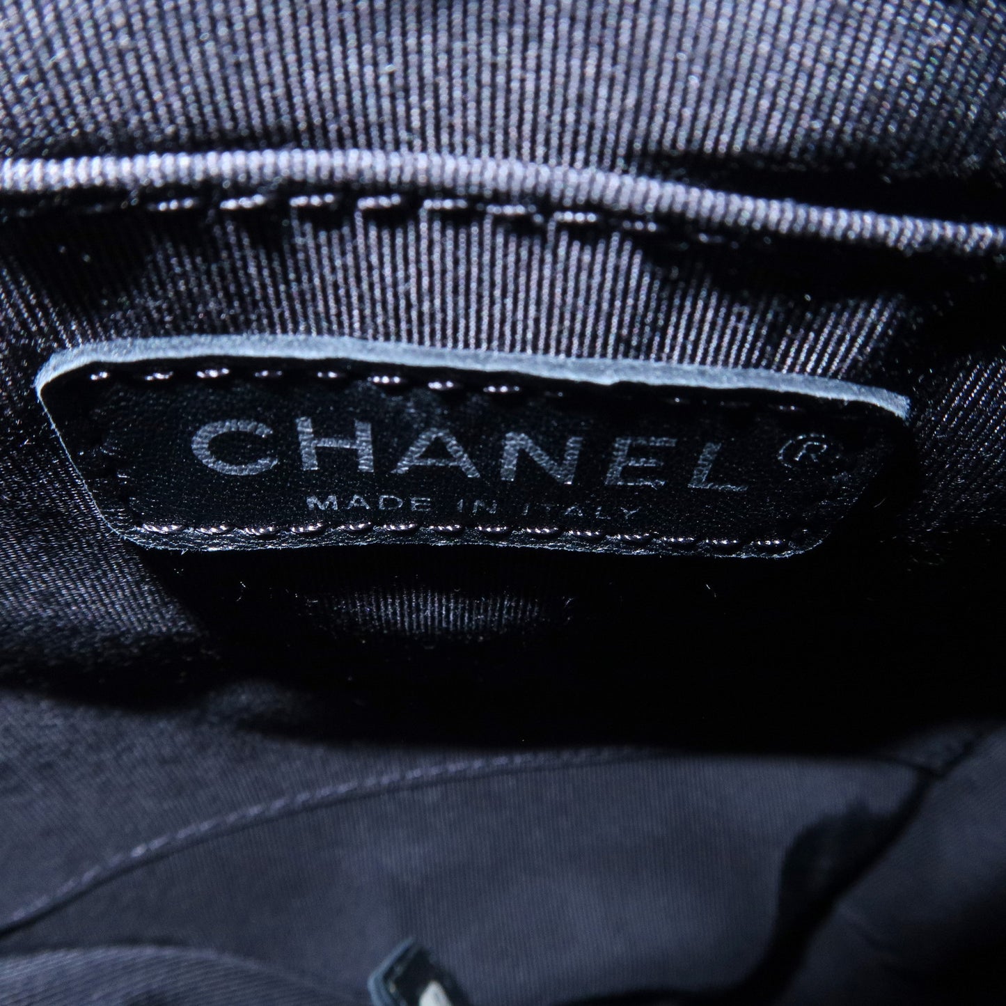 CHANEL Matelasse Lamb Skin Chain Back Pack Bag Black A91121