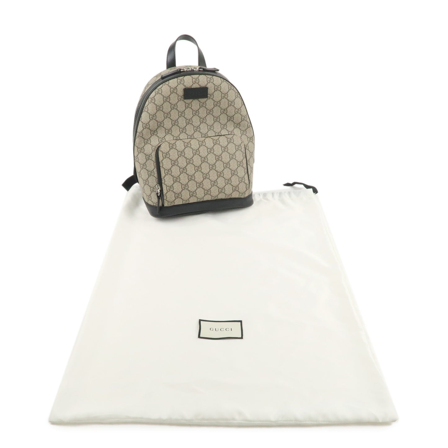 GUCCI GG Supreme Leather Small BackPack Beige Black 429020