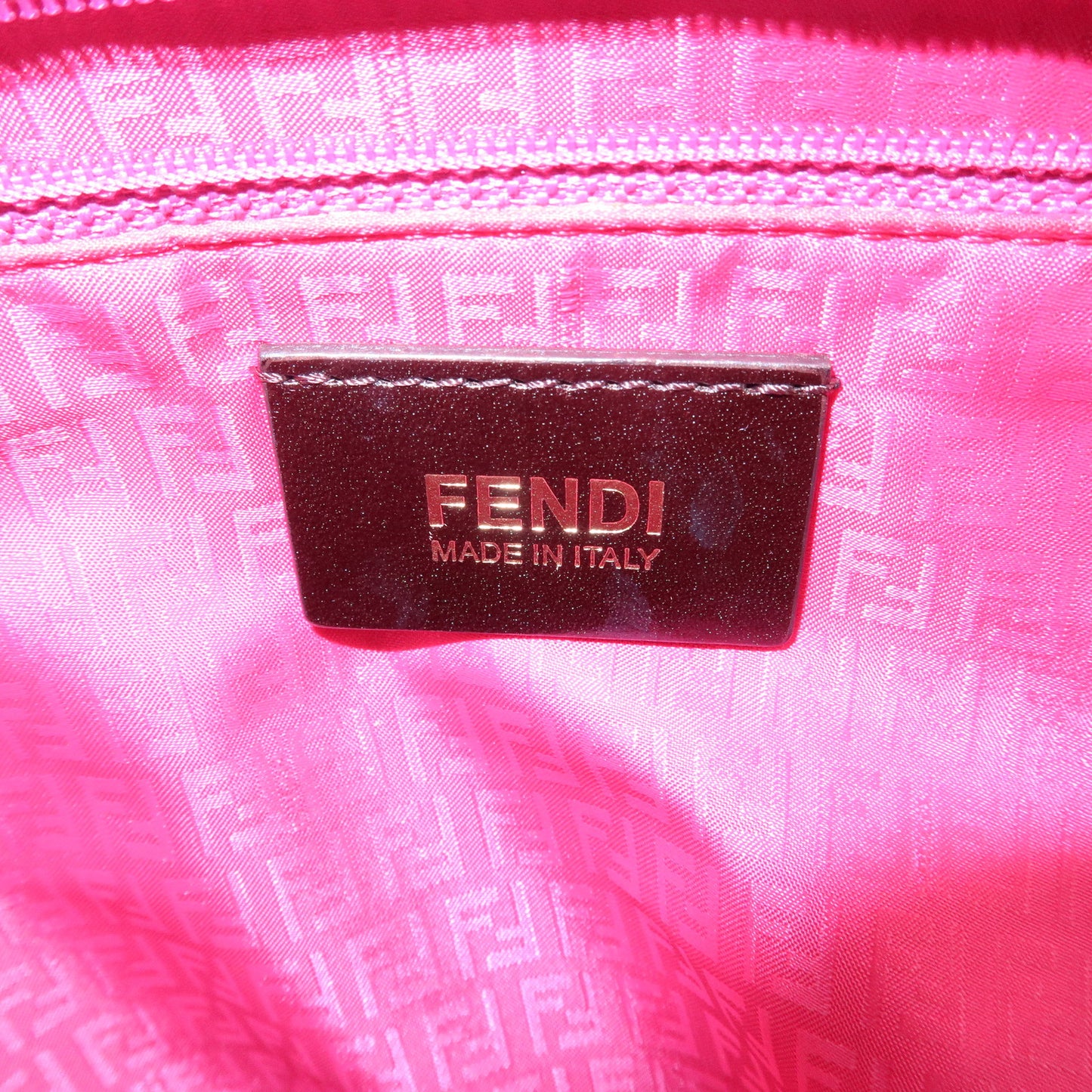 FENDI Zucca Print PVC Tote Bag Khaki Black Pink 8BH185